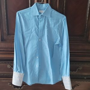 Men's small Express button down teal dress shirt